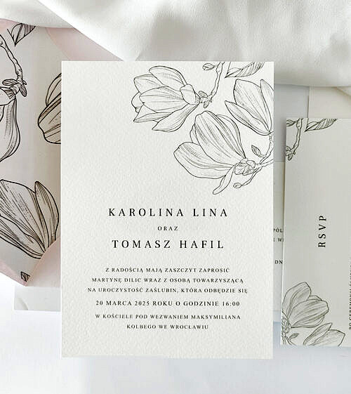 zaproszenia ślubne magnolia