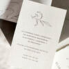 Dodatkowy bilecik do zaproszeń ślubnych - rsvp, o wymiarach 9x14 cm z motywem listków.