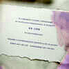 Dodatkowy bilecik do zaproszeń ślubnych z fioletowym efektem watercolor/akwareli.