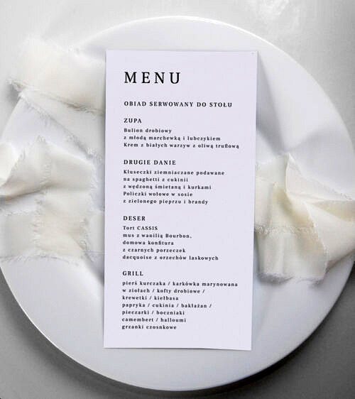 menu minimalistyczne