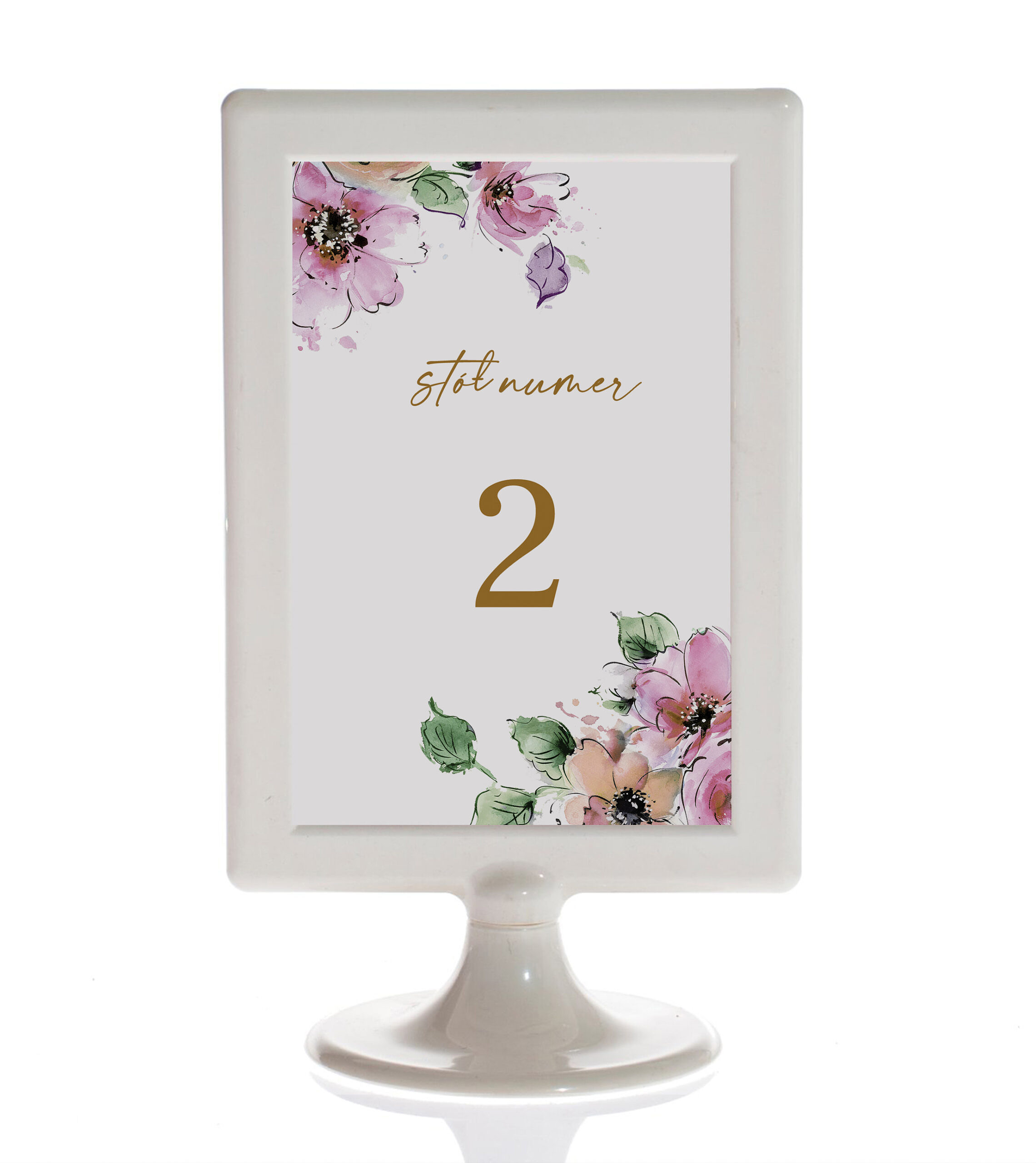 Numeracja stołów - Watercolorowe kwiaty No. 1