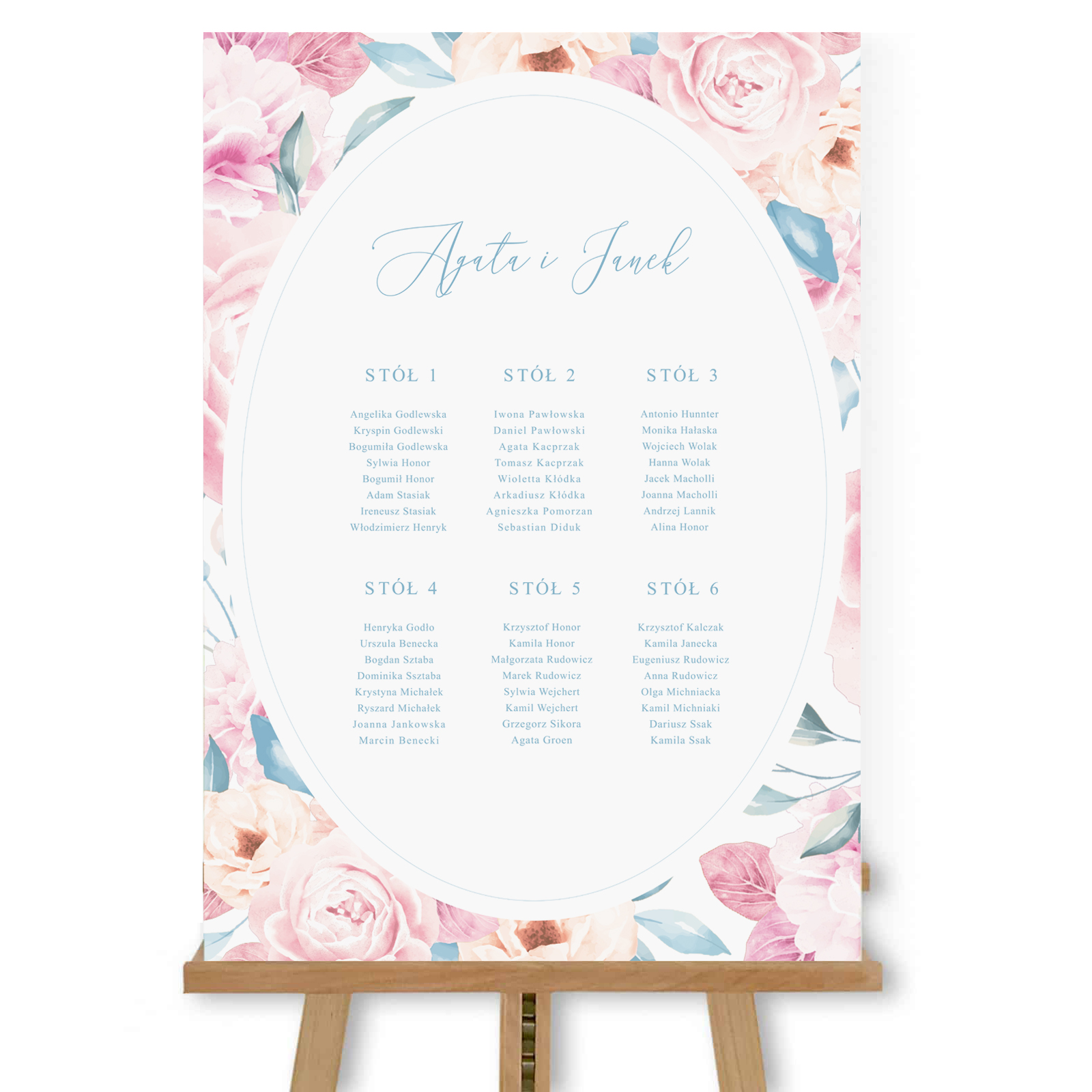 Plan stołów – Niebieskie | Różowe | Kwiatowe